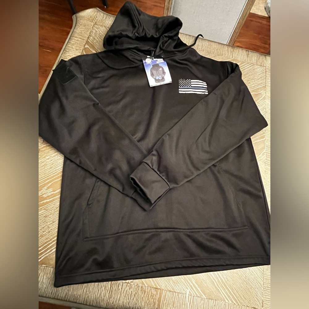 🖤💙NEW Men Rothco Conceal Tactical Thin Blue Line Hoodie, Size: XXL🖤💙